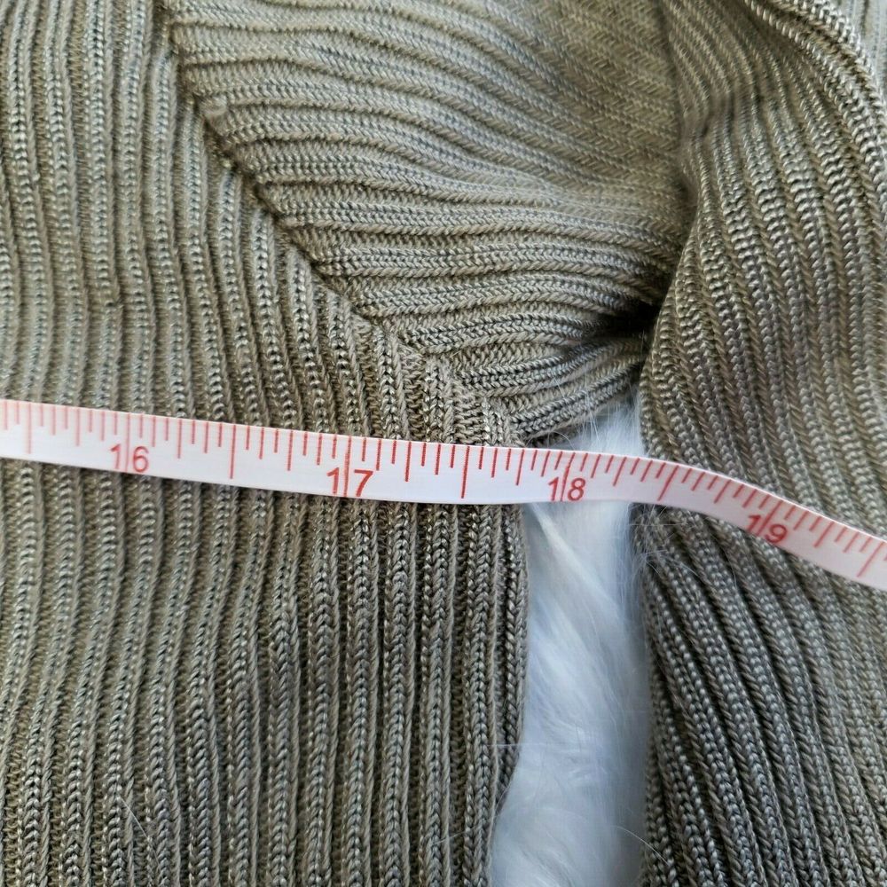 VINTAGE CLIO Gold Brown Light Knit Cardigan Sz Sm - Picture 8 of 9